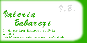 valeria babarczi business card